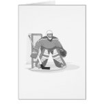 Goalie Gray Greeting Cards
