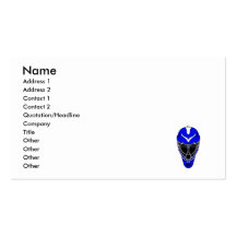 Goalie Helmet Blue Business Cards