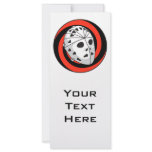 goalie hockey mask red black rack card design