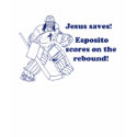 GOALIE JESUS SAVES t-shirt by teebag GOALIE JESUS SAVES t-shirt
