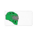 Goalie Mask Green Address Label