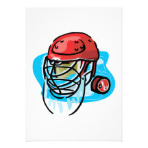 Goalie Mask Red Personalized Invitation