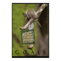 GOALS Inspirational Funny Squirrel Poster Print