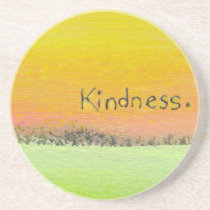 Goals love kindness fun colorful original word art coasters
