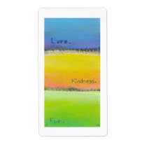 Goals love kindness fun colorful original word art labels