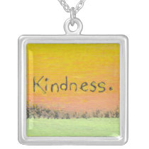 Goals love kindness fun colorful original word art necklaces