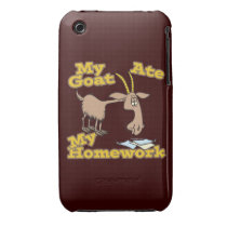 goat ate my homework funny cartoon iphone 3 case