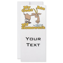 goat ate my homework funny cartoon rack card template