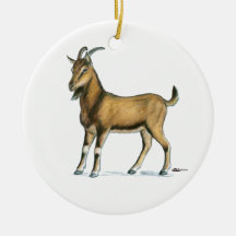 Goat:  Brown Christmas Ornaments