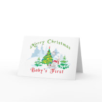 Goat Christmas Baby's First Christmas cards by getyergoat Goat Christmas Baby's First Christmas cards