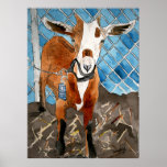 goat farm animal pet watercolor painting art print