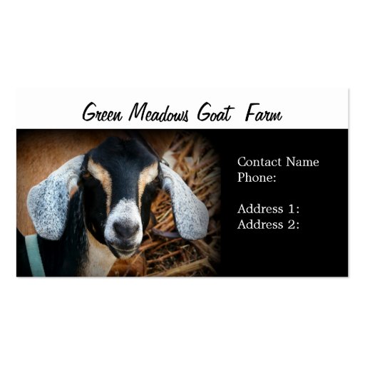 Goat Farm  Business Cards (front side)
