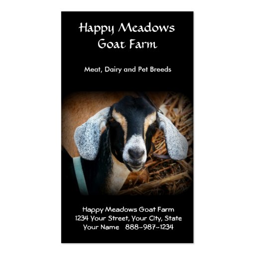 Goat Farming or Breeding Business Card (front side)