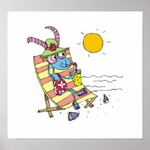 Goat Girl on Beach Print