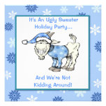 Goat In An Ugly Sweater Holiday Party Announcements