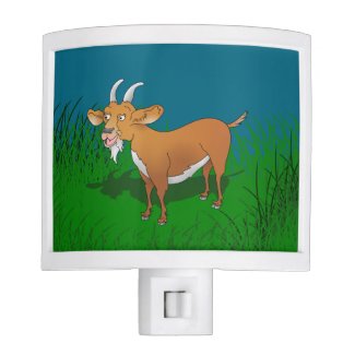 Goat in long grass nite lights