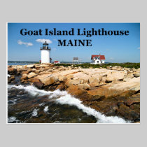 Goat Island Lighthouse, Maine Postcard postcards