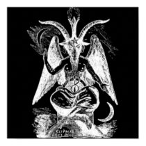 Goat Of Mendes Black And White Poster