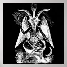 Goat Of Mendes Black And White Poster