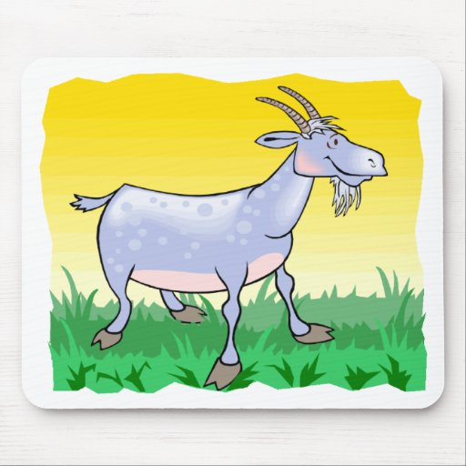Goat On Grass Mousepads