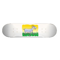 Goat On Grass Skate Board
