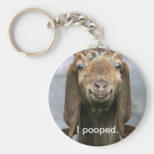 Goat pooping key chain