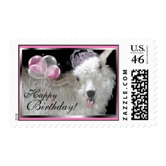 Goat Princess Happy Birthday Postage