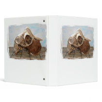 Goat skull on bamboo matt against blue back vinyl binders
