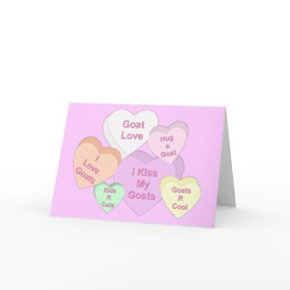 Goat Valentine Hearts Card card