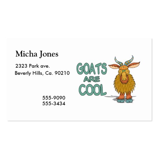 Goats Are Cool Business Cards (front side)