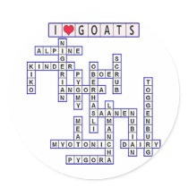 GOATS Crossword Scrabble Puzzle stickers by GoatLady GOATS Crossword Scrabble Puzzle stickers