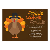Gobble Gobble Thanksgiving Party Invitation