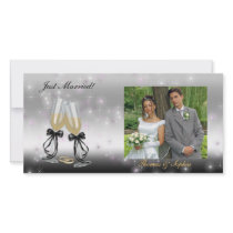 Goblets Sparkle Wedding Photo Card photo cards
