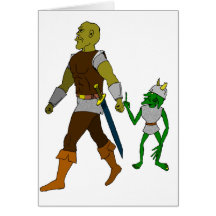 Goblin and Orc (black or white background) Greeting Card