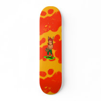 Goblin with a cookie skateboard
