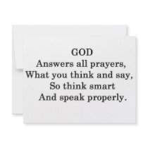 GOD ANSWERS ALL  PRAYERS invitations