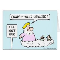 God asks angels who leaked. cards