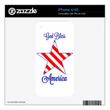 God Bless America Decals For The iPhone 4