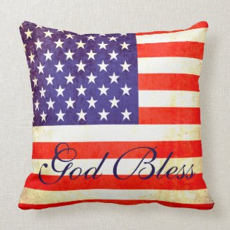 God Bless America flag pillow