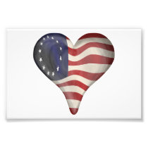 God Bless America In A Heart Photographic Print