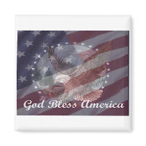 God Bless America Refrigerator Magnet