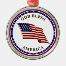 God Bless America Ornaments
