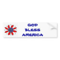 God Bless America Patriotic Flower bumpersticker