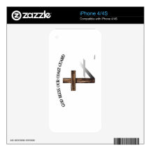 GOD BLESS COAST GUARD with rugged cross Decal For iPhone 4S