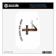 GOD BLESS OUR ARMY with rugged cross Skins For iPhone 2G