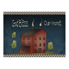 God Bless our HOme Primitive Art print