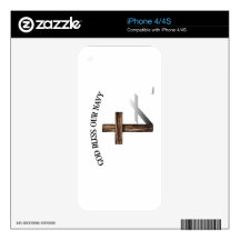 GOD BLESS OUR NAVY with rugged cross iPhone 4 Skins