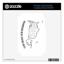 GOD BLESS OUR RESERVES with US outline iPhone 3GS Decal