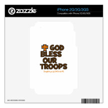 GOD BLESS OUR TROOPS iPhone 2G DECALS