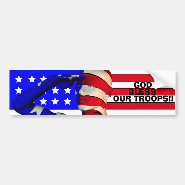 God Bless Our Troops Religious Bumperstickers Bumper Sticker Zazzle